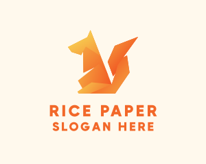 Orange Fox Origami  logo design