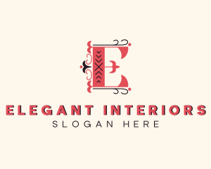 Elegant Fashion Tailoring Letter E logo design