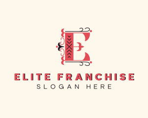 Elegant Fashion Tailoring Letter E logo design