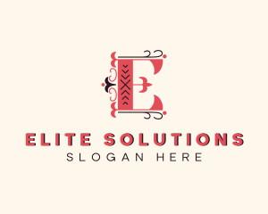 Elegant Fashion Tailoring Letter E logo design