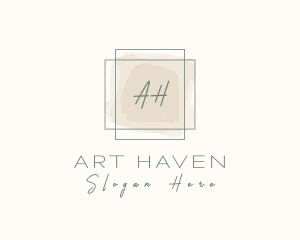 Watercolor Art Frame  logo design