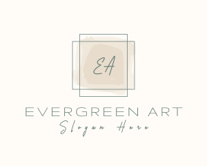 Watercolor Art Frame  logo design