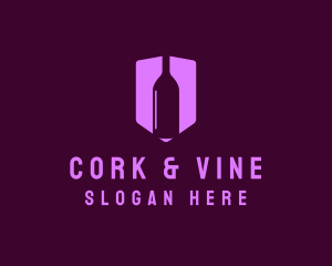 Winery Booze Shield logo design