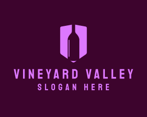 Winery Booze Shield logo design