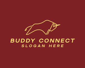 Minimalist Golden Bull logo design