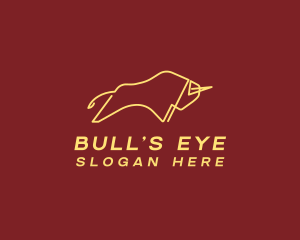 Minimalist Golden Bull logo