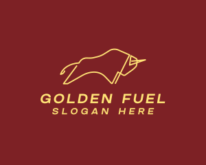 Minimalist Golden Bull logo design