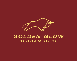 Minimalist Golden Bull logo