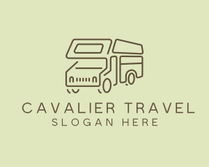 Brown Travel Campervan logo design