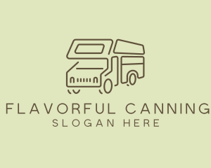 Brown Travel Campervan logo design