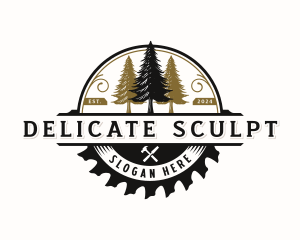 Pine Tree Saw Carpentry logo design