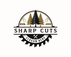 Pine Tree Saw Carpentry logo design