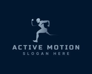 Running Athlete Man logo design