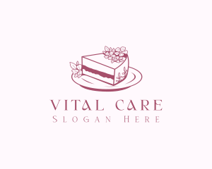 Sliced Floral Cake Logo