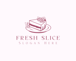 Sliced Floral Cake logo design