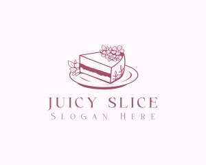 Sliced Floral Cake logo design