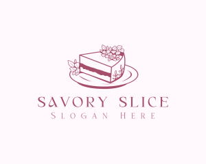 Sliced Floral Cake logo design