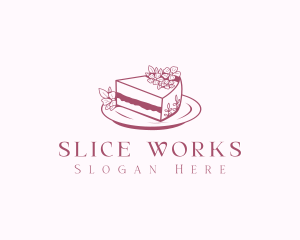 Sliced Floral Cake logo design