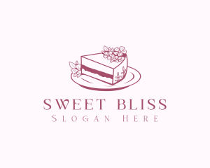 Sliced Floral Cake logo design