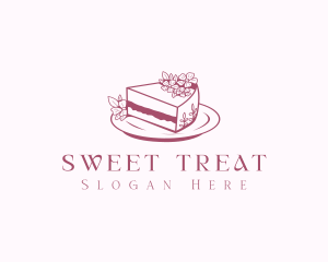 Sliced Floral Cake logo design