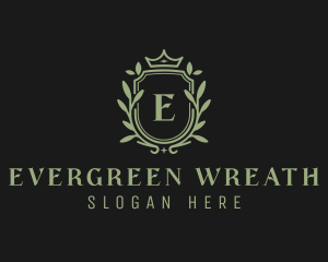 Leaf Wreath Shield logo design