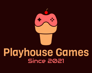 Cherry Game Controller Cone logo design