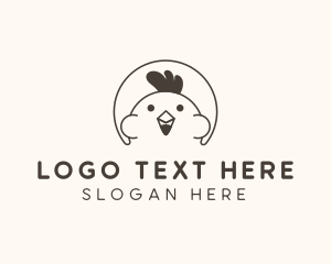 Cute Chicken Poultry logo