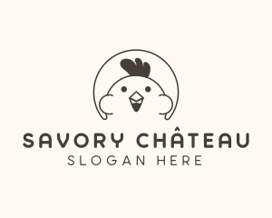 Cute Chicken Poultry logo design