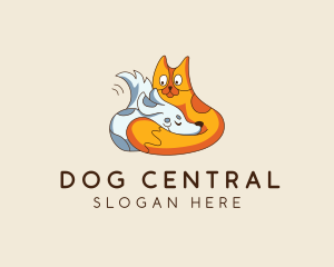 Puppy Kitten Pet Cartoon logo design