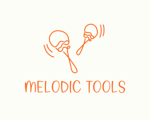 Orange Maracas  Instrument  logo
