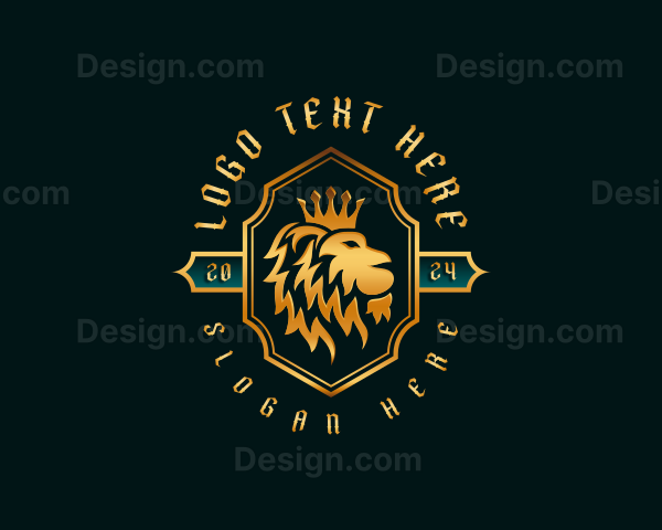 Lion Crown Crest Logo