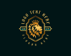 Lion Crown Crest Logo