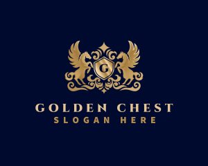 Luxury Pegasus Shield  logo design