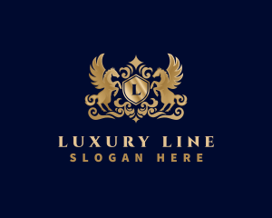 Luxury Pegasus Shield  logo design