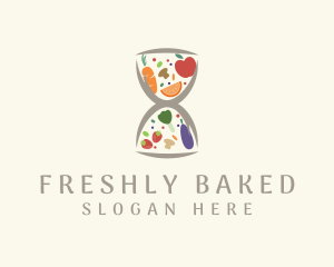 Fresh Food Hourglass logo design