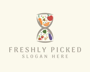 Fresh Food Hourglass logo design