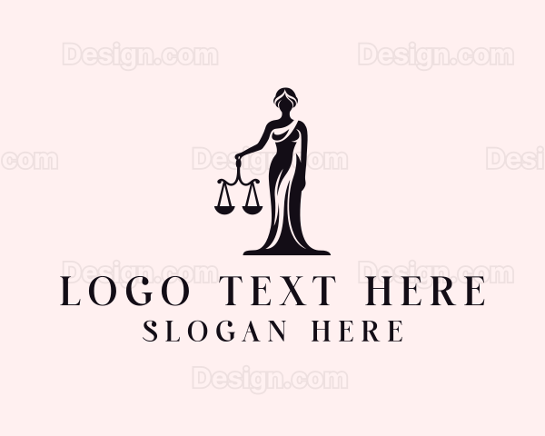 Justice Scale Legal Woman Logo