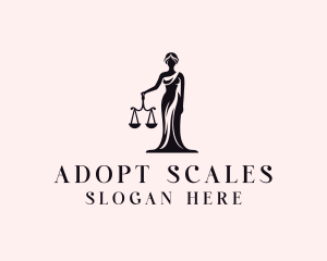 Justice Scale Legal Woman logo design