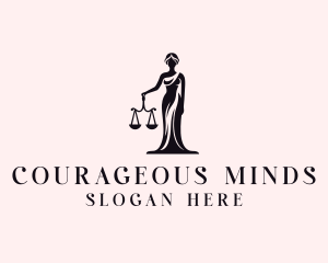 Justice Scale Legal Woman logo