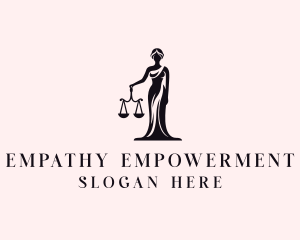 Justice Scale Legal Woman logo design