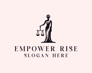 Justice Scale Legal Woman logo