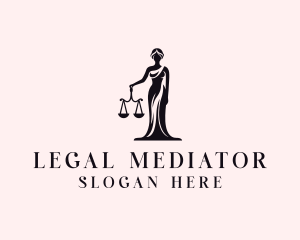 Justice Scale Legal Woman logo design