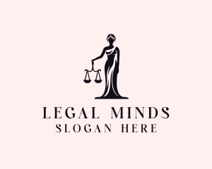 Justice Scale Legal Woman logo