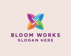 Multicolor Floral Petals logo design