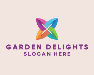 Multicolor Floral Petals logo design