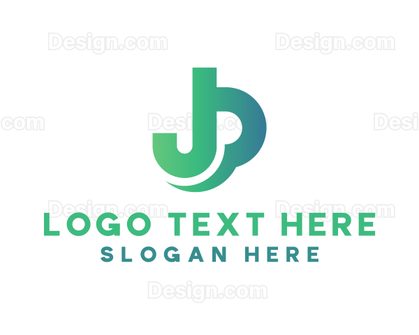 Gradient Monogram Letter JP Logo