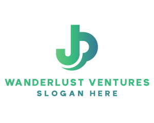 Gradient Monogram Letter JP Logo