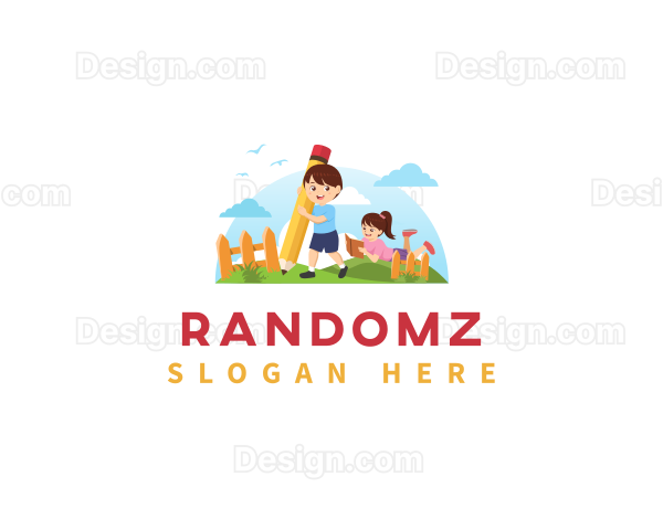 Kids Kindergarten Preschool Logo