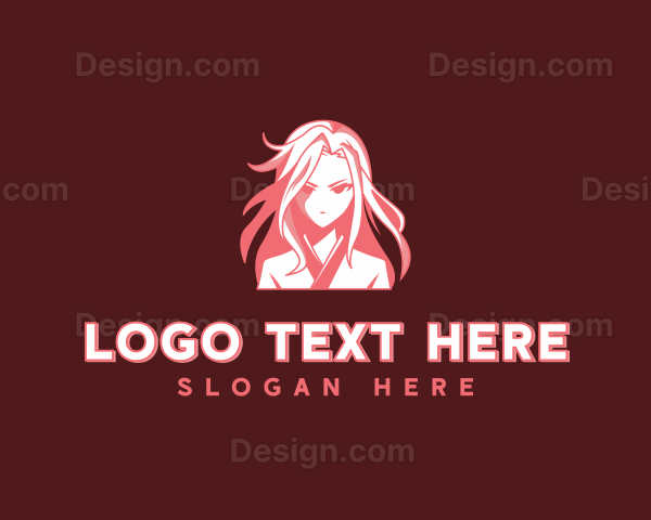 Anime Girl Character Logo