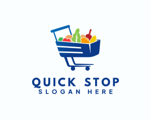 Food Grocery Cart logo design